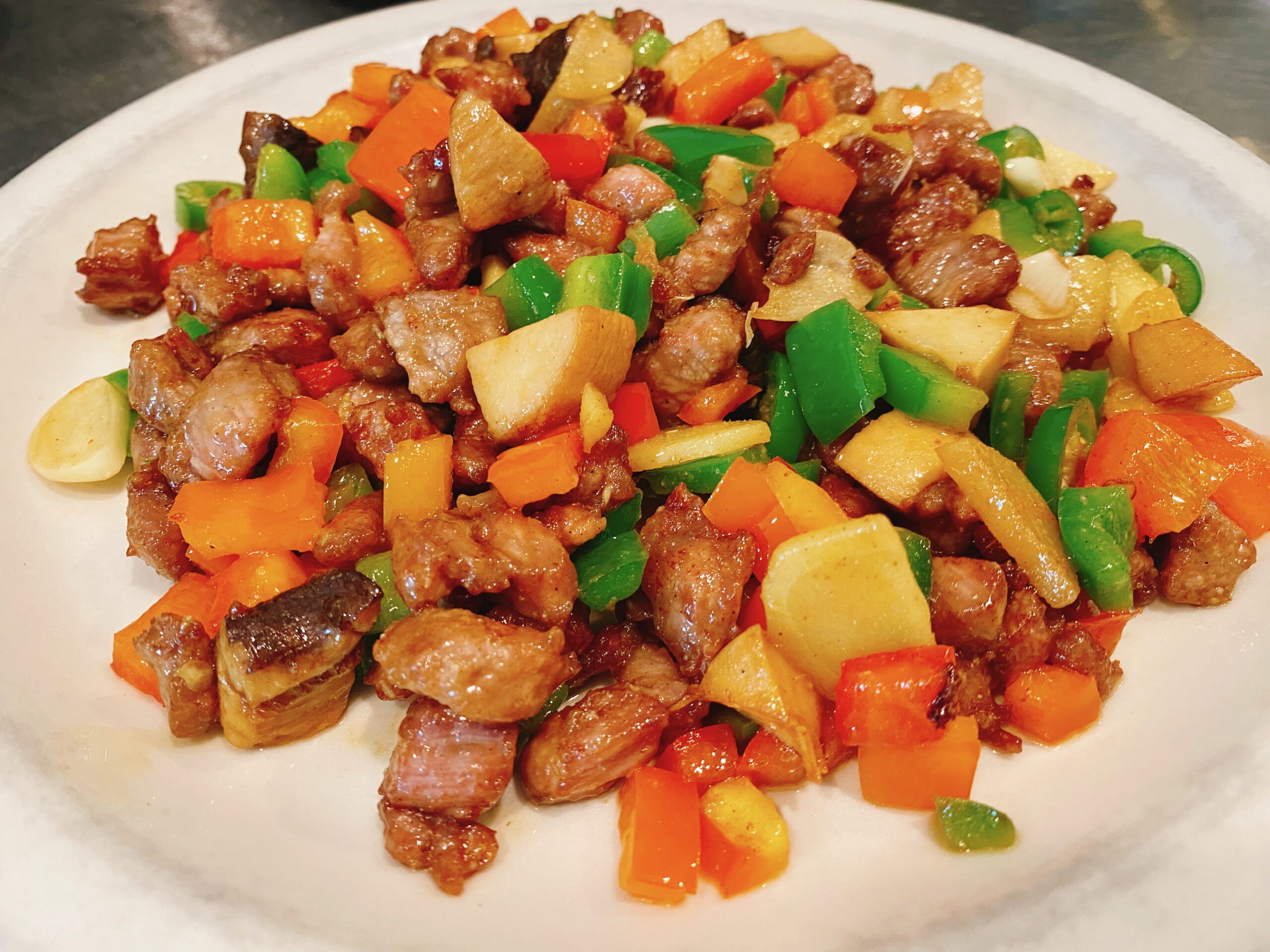 彩椒牛肉丁 Colorful Beef